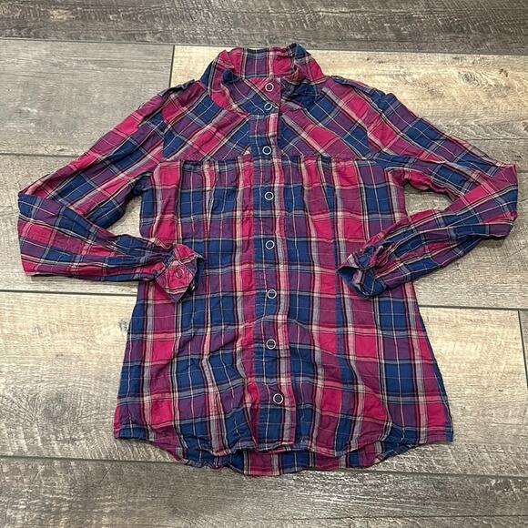 Gentle Fawn Plaid Snap Button Down Shirt Pink/Purple Size XS - Picture 1 of 11